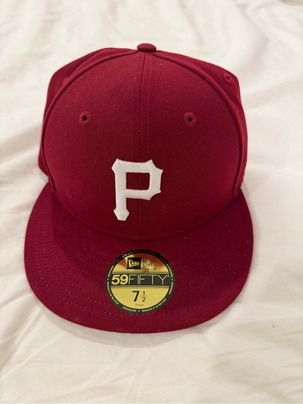Men’s New Era Maroon/White Fitted Cap with 'P' Logo- size 7.5